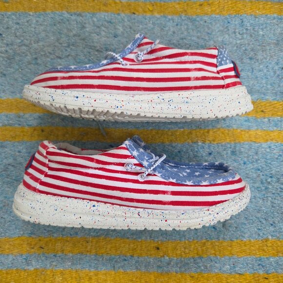 Hey Dude Wally Youth Patriotic Stars & Stripes 34 - Picture 6 of 7